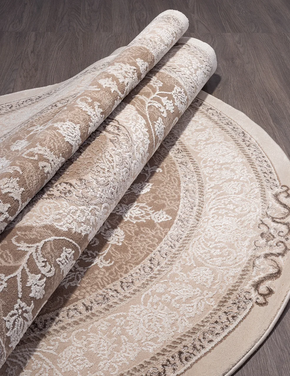 Классический ковер ARMINA 03874B - BROWN / BROWN Heat-set Турция