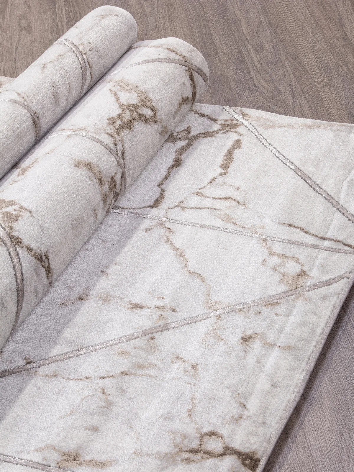 Современный ковер GRAFF 3391 - GRAY-BEIGE Heat-set Россия