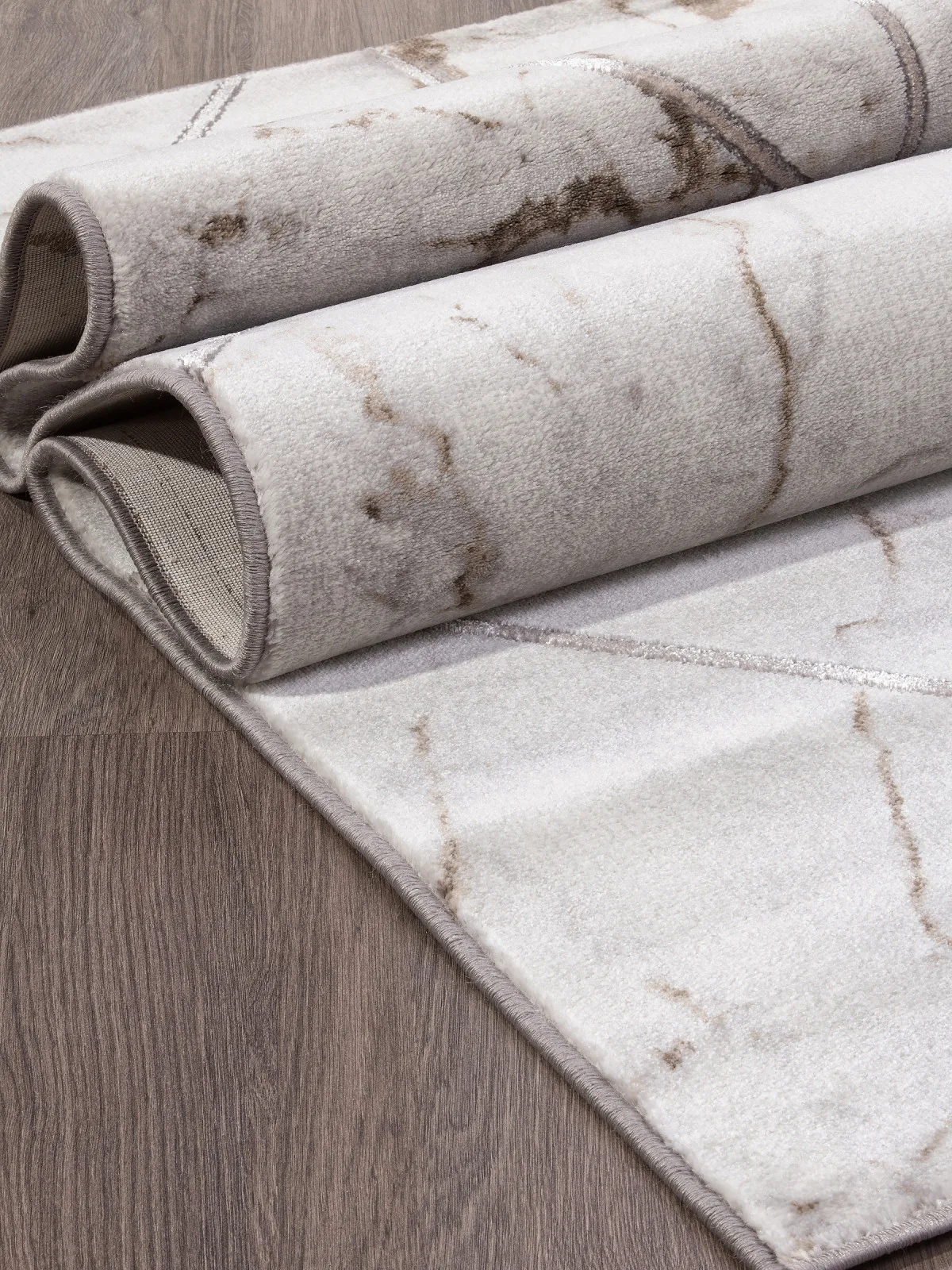 Современный ковер GRAFF 3391 - GRAY-BEIGE Heat-set Россия
