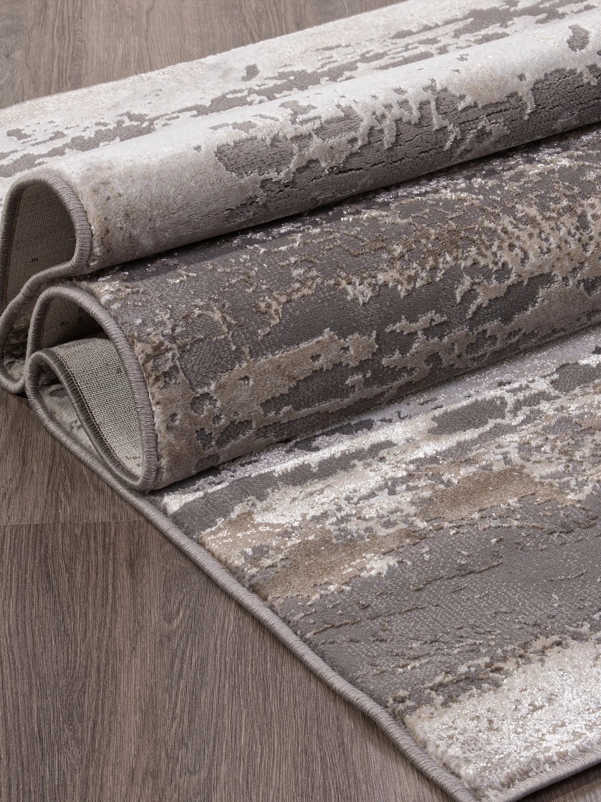 Современный ковер GRAFF 3312 - GRAY-BEIGE Heat-set Россия