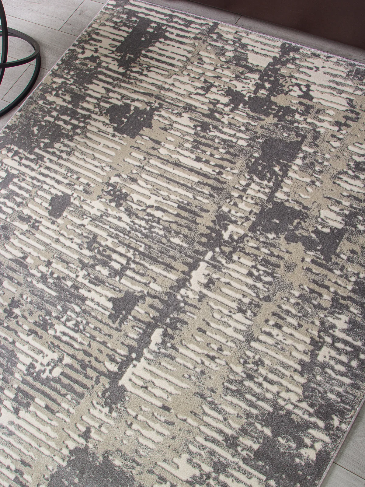 Современный ковер ATLANTIS D999 - CREAM-GRAY Heat-set Россия