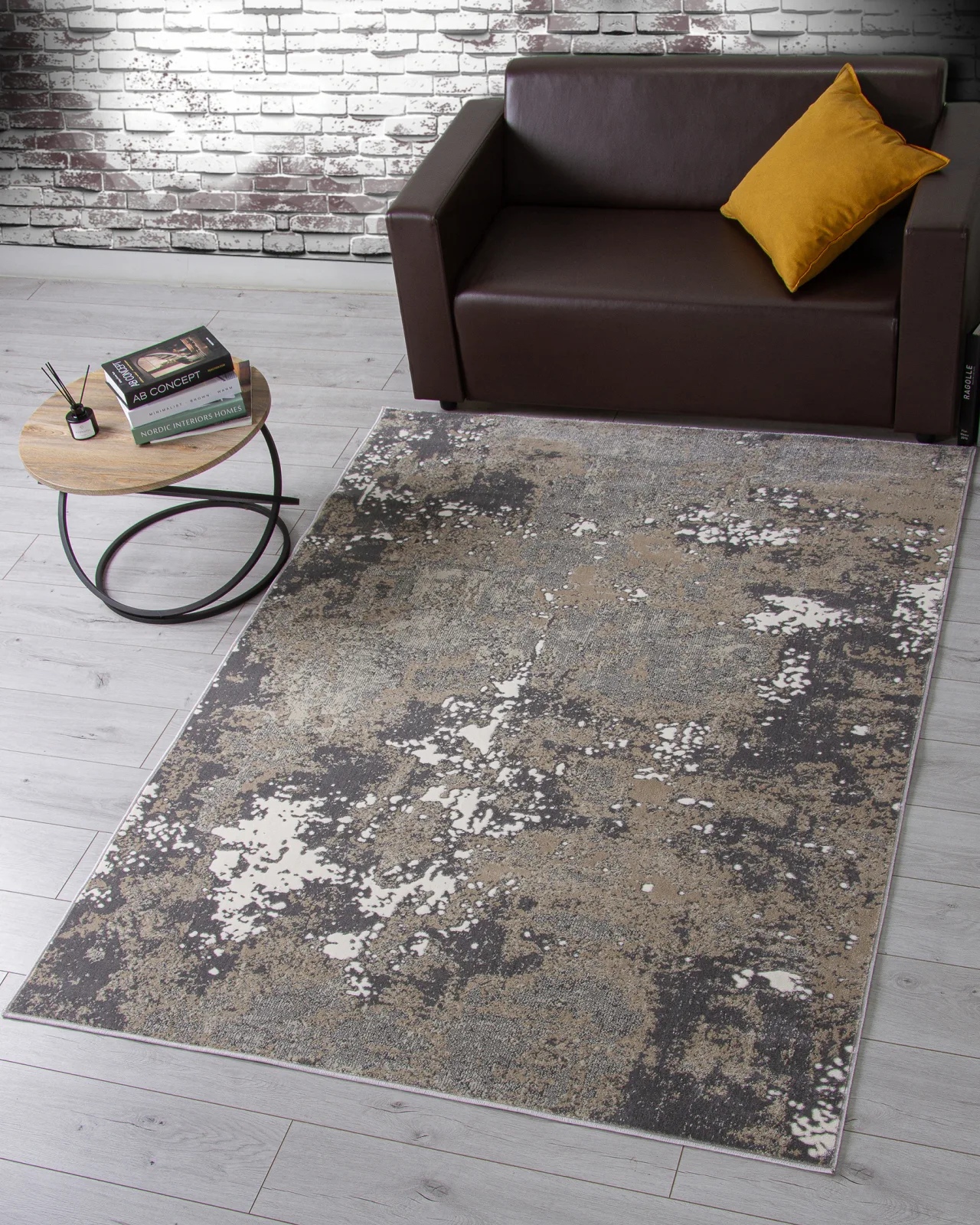 Современный ковер ATLANTIS D996 - CREAM-GRAY Heat-set Россия