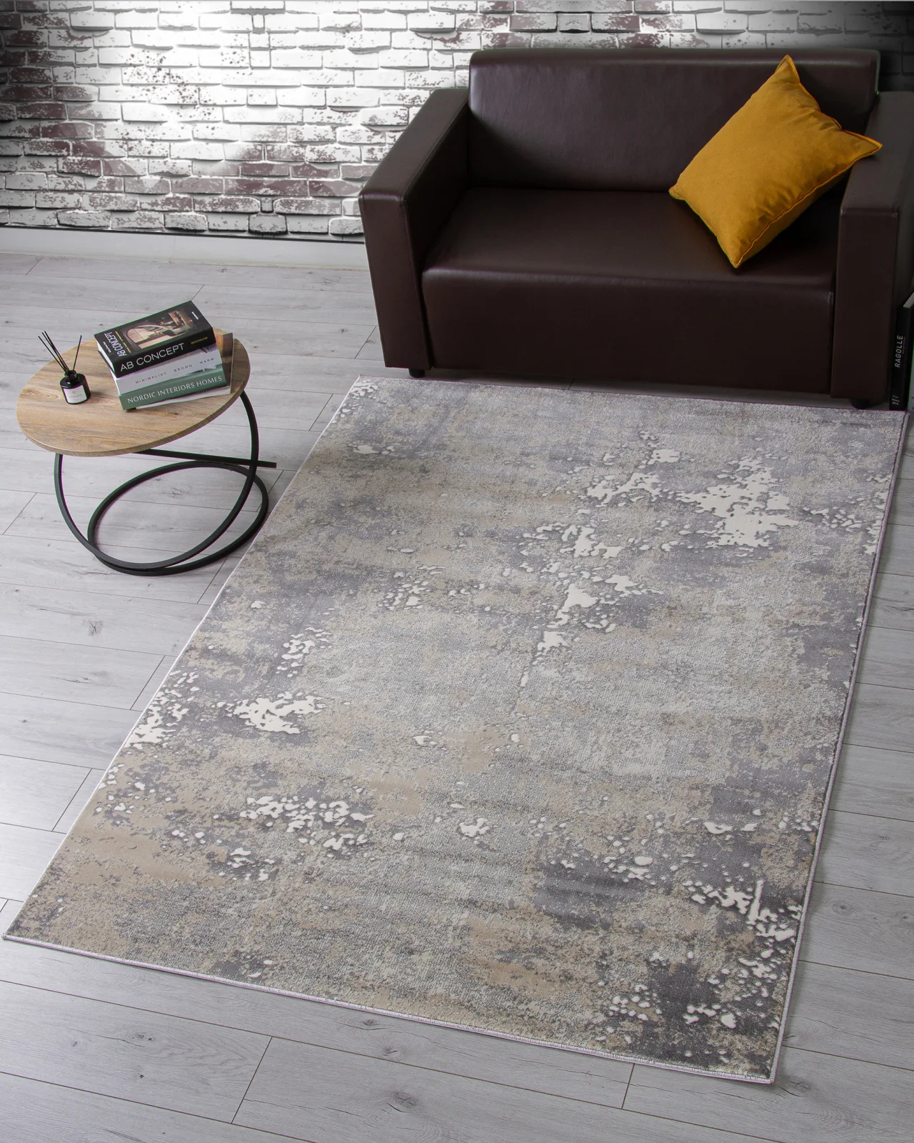 Современный ковер ATLANTIS D996 - CREAM-GRAY Heat-set Россия