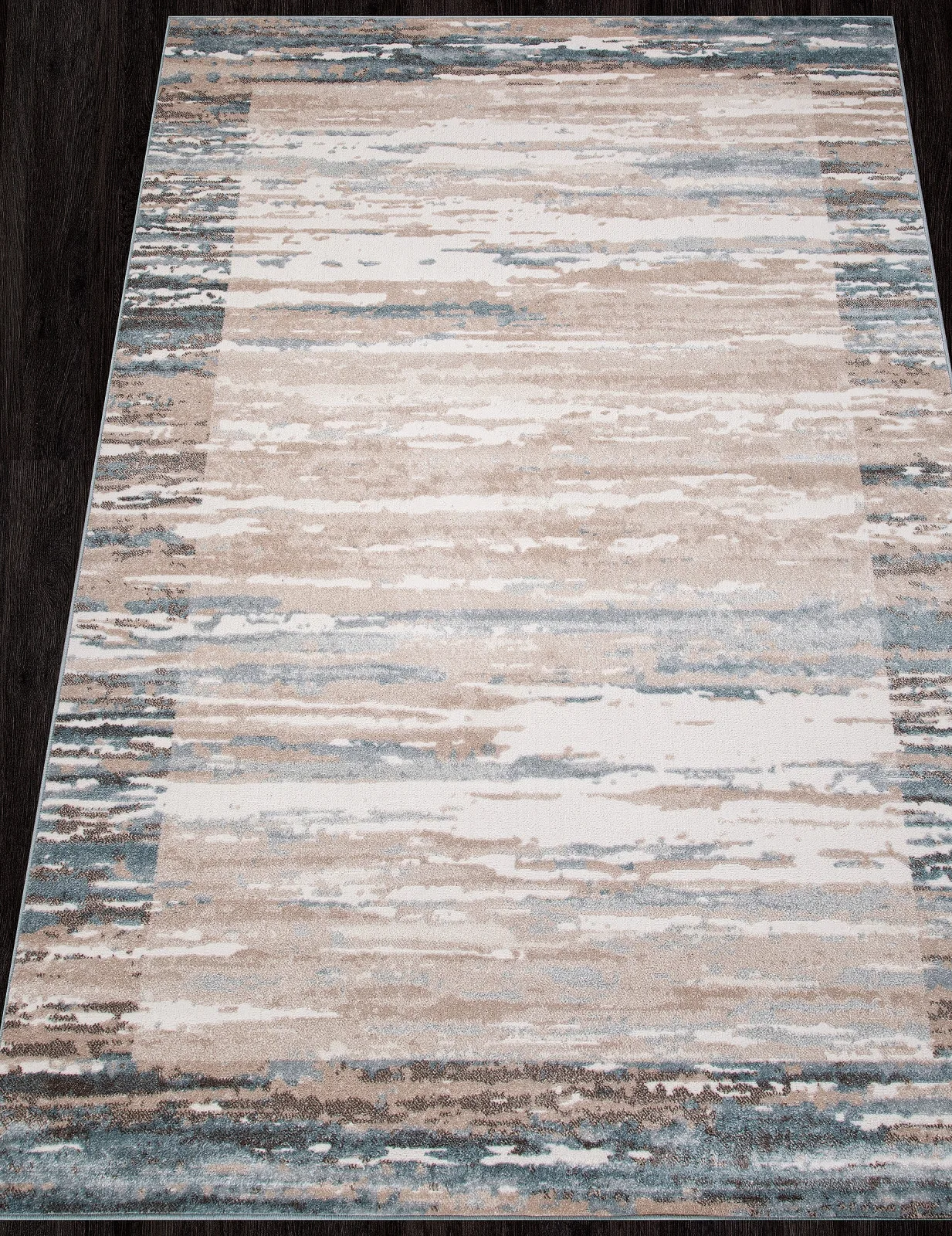 Современный ковер NATUREL D983 - BEIGE-BLUE фризе Россия