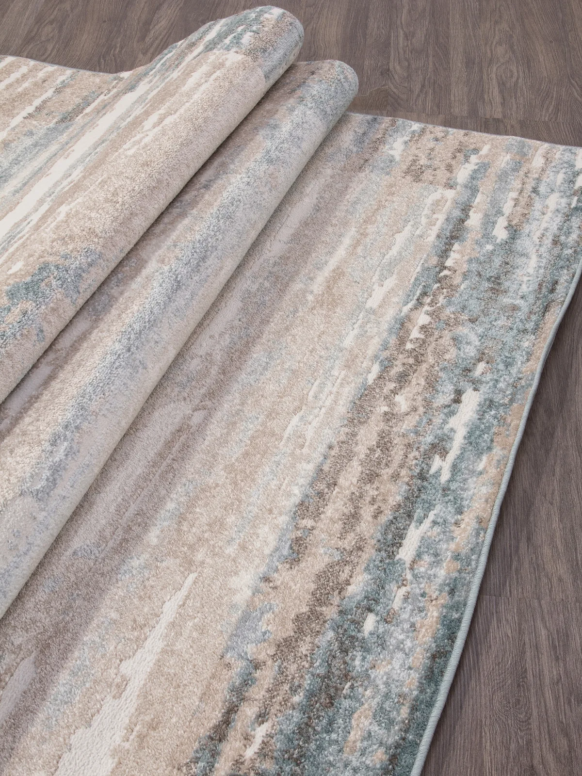 Современный ковер NATUREL D983 - BEIGE-BLUE фризе Россия