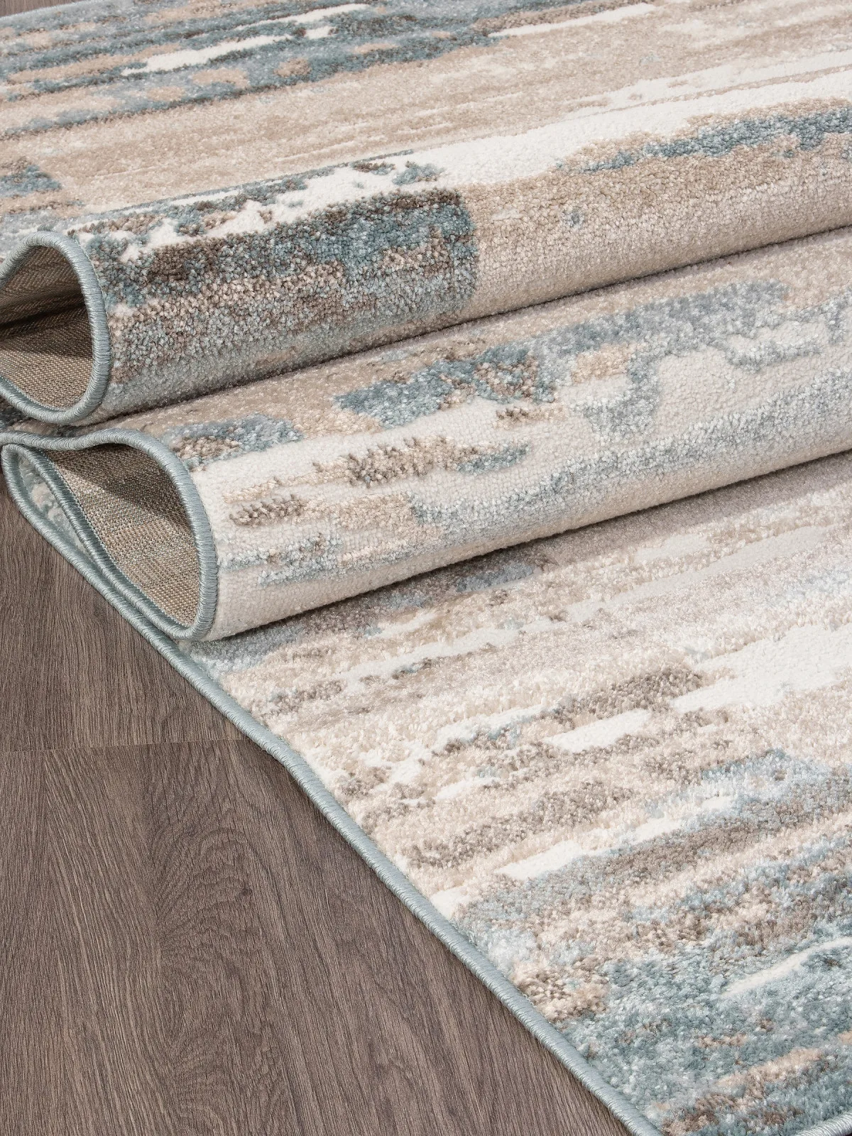 Современный ковер NATUREL D983 - BEIGE-BLUE фризе Россия