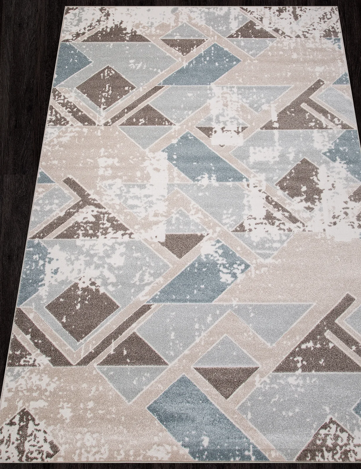 Современный ковер NATUREL D979 - BEIGE-BLUE фризе Россия
