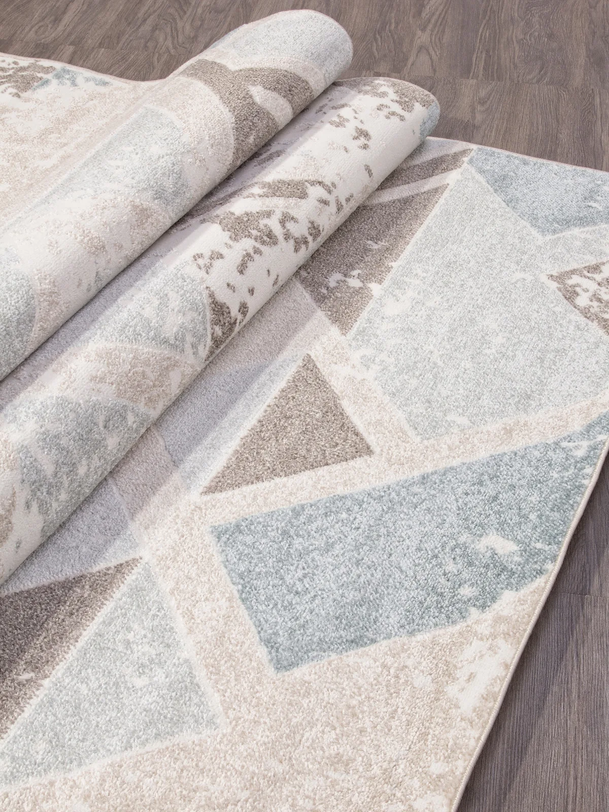 Современный ковер NATUREL D979 - BEIGE-BLUE фризе Россия