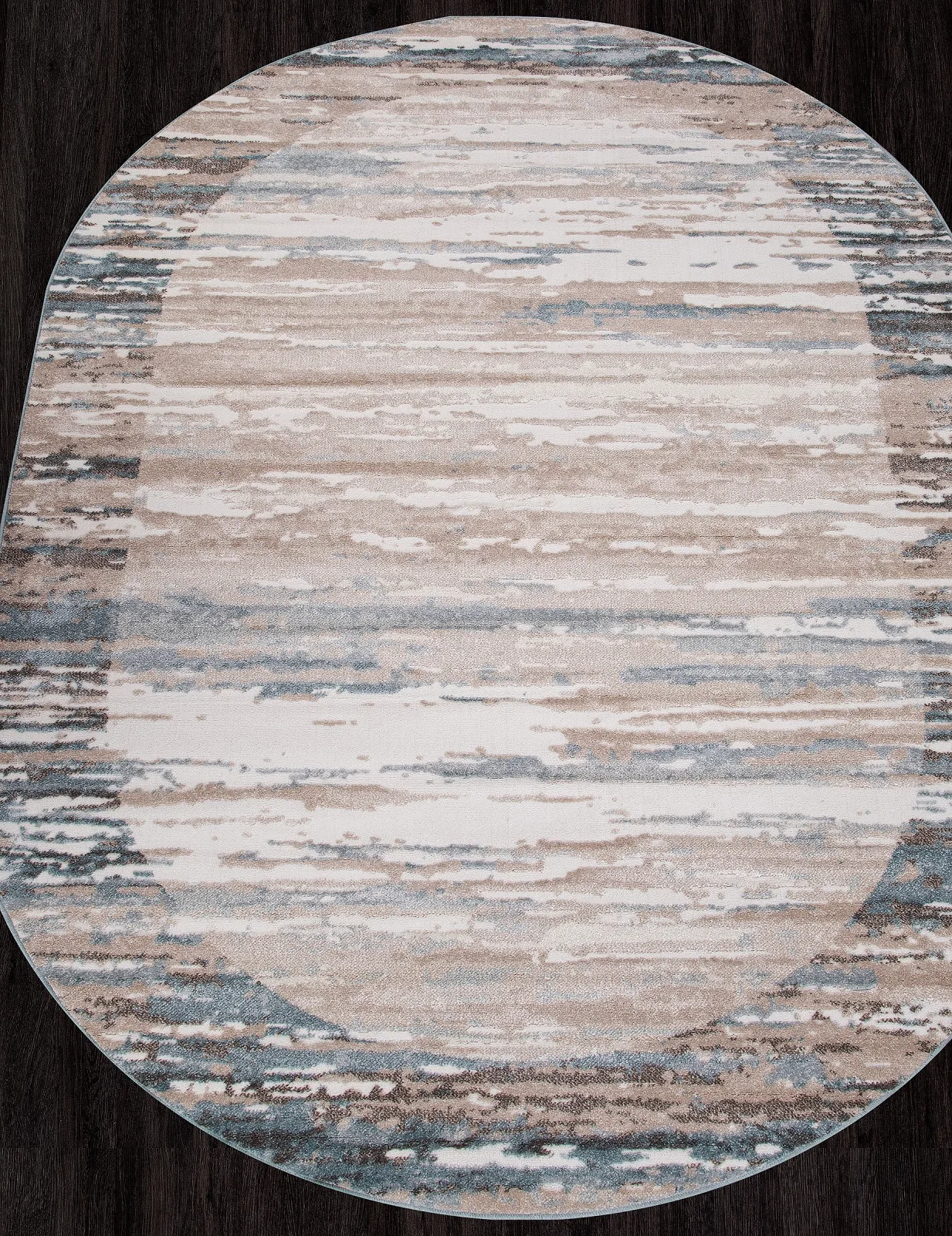 Современный ковер NATUREL D983 - BEIGE-BLUE фризе Россия