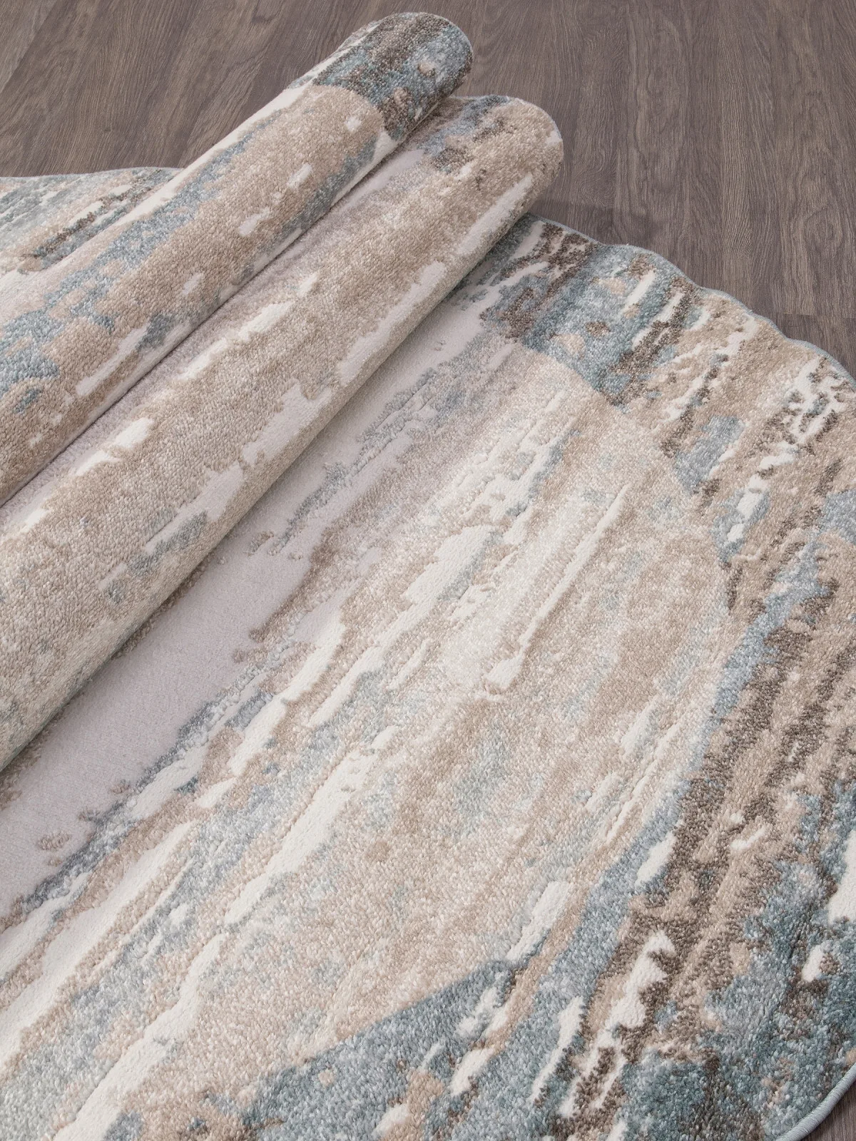 Современный ковер NATUREL D983 - BEIGE-BLUE фризе Россия