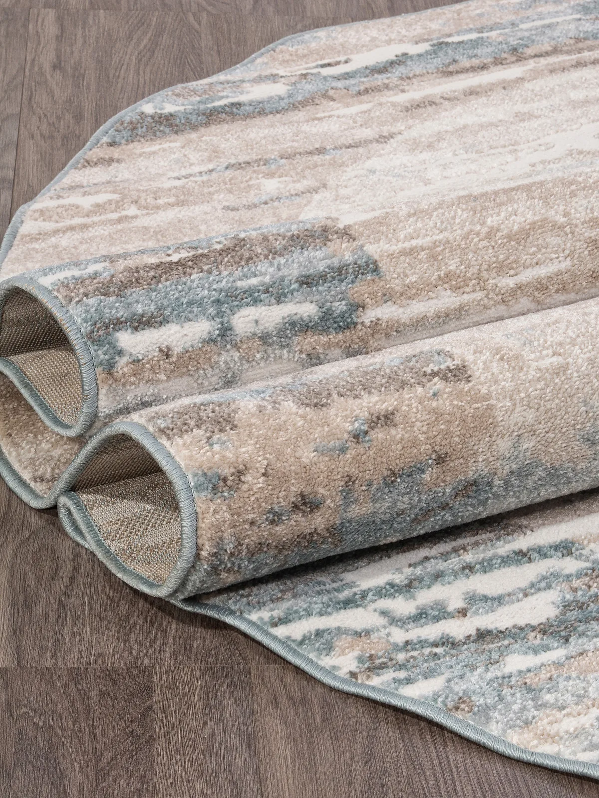 Современный ковер NATUREL D983 - BEIGE-BLUE фризе Россия