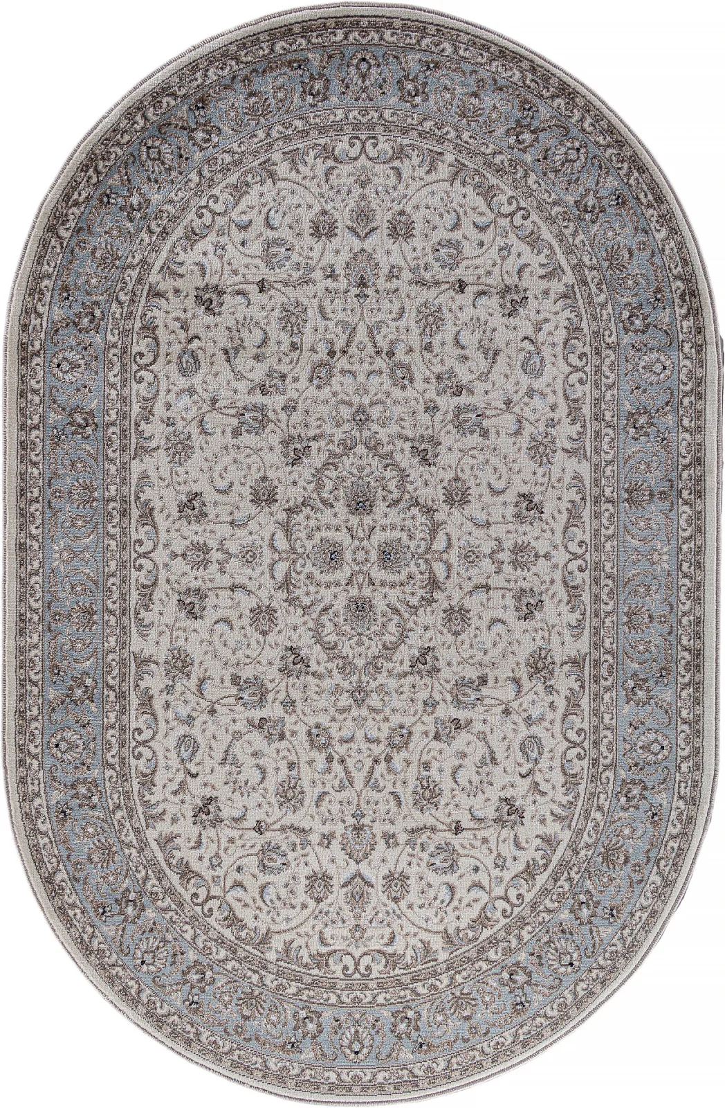 Классический ковер VALENCIA DELUXE F014 - CREAM-L.BLUE Heat-set Россия