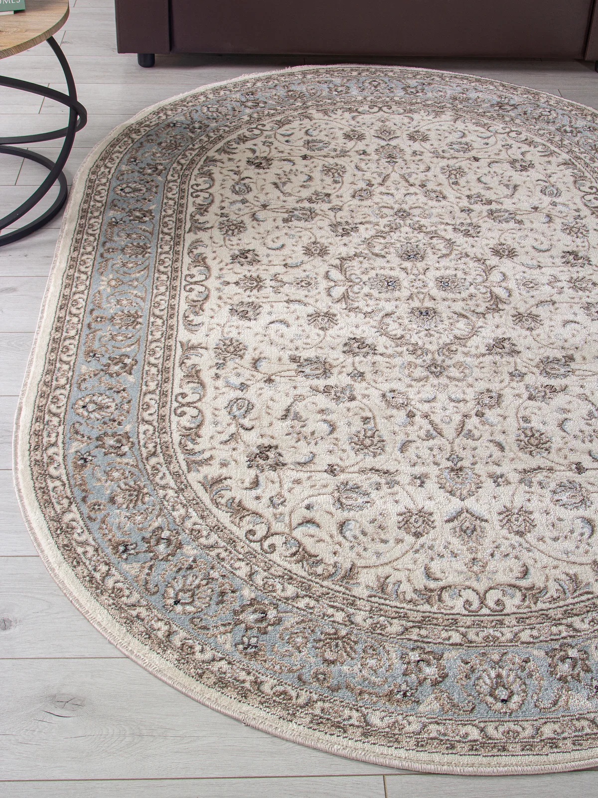 Классический ковер VALENCIA DELUXE F014 - CREAM-L.BLUE Heat-set Россия