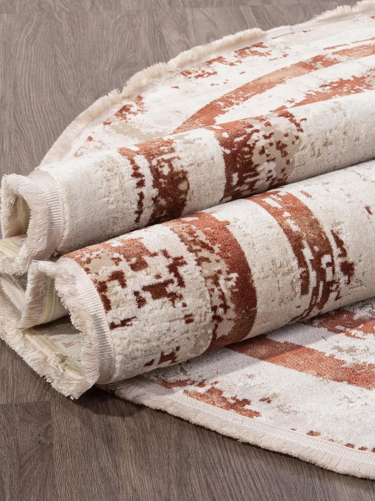 Минимализм ковер LISSABON SI053K - BROWN / BROWN полиэстер Турция
