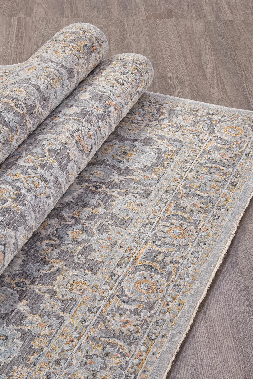 Классический ковер PETRA L0761C - LIGHT GRAY Heat-set Турция