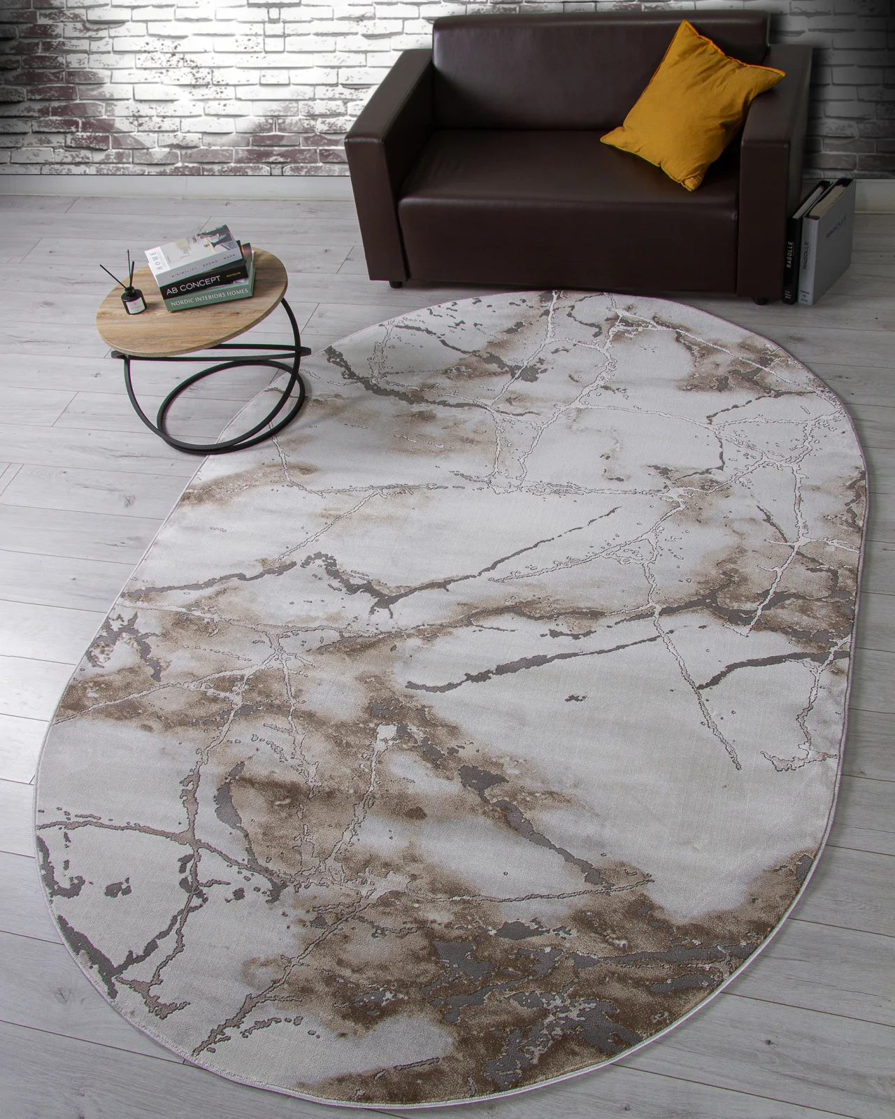 Современный ковер GRAFF 3270 - GRAY-BEIGE Heat-set Россия