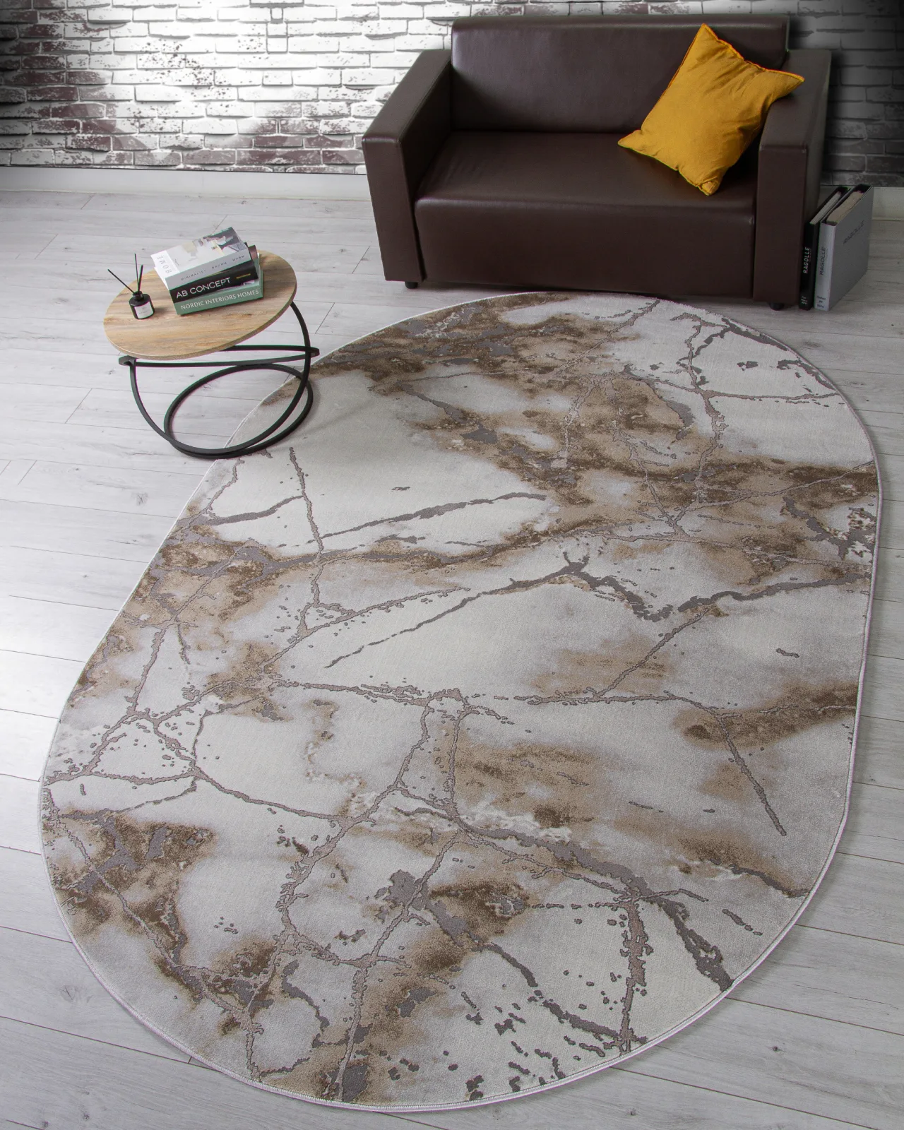 Современный ковер GRAFF 3270 - GRAY-BEIGE Heat-set Россия