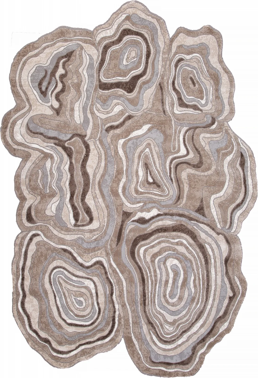 Минимализм ковер SAFIR 00841C - GREY / BROWN Heat-set Турция