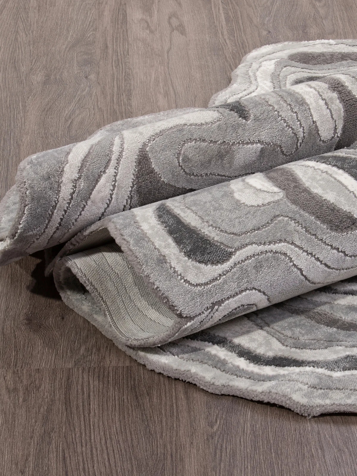 Современный ковер SAFIR 00841G - GREY / GREY Heat-set Турция
