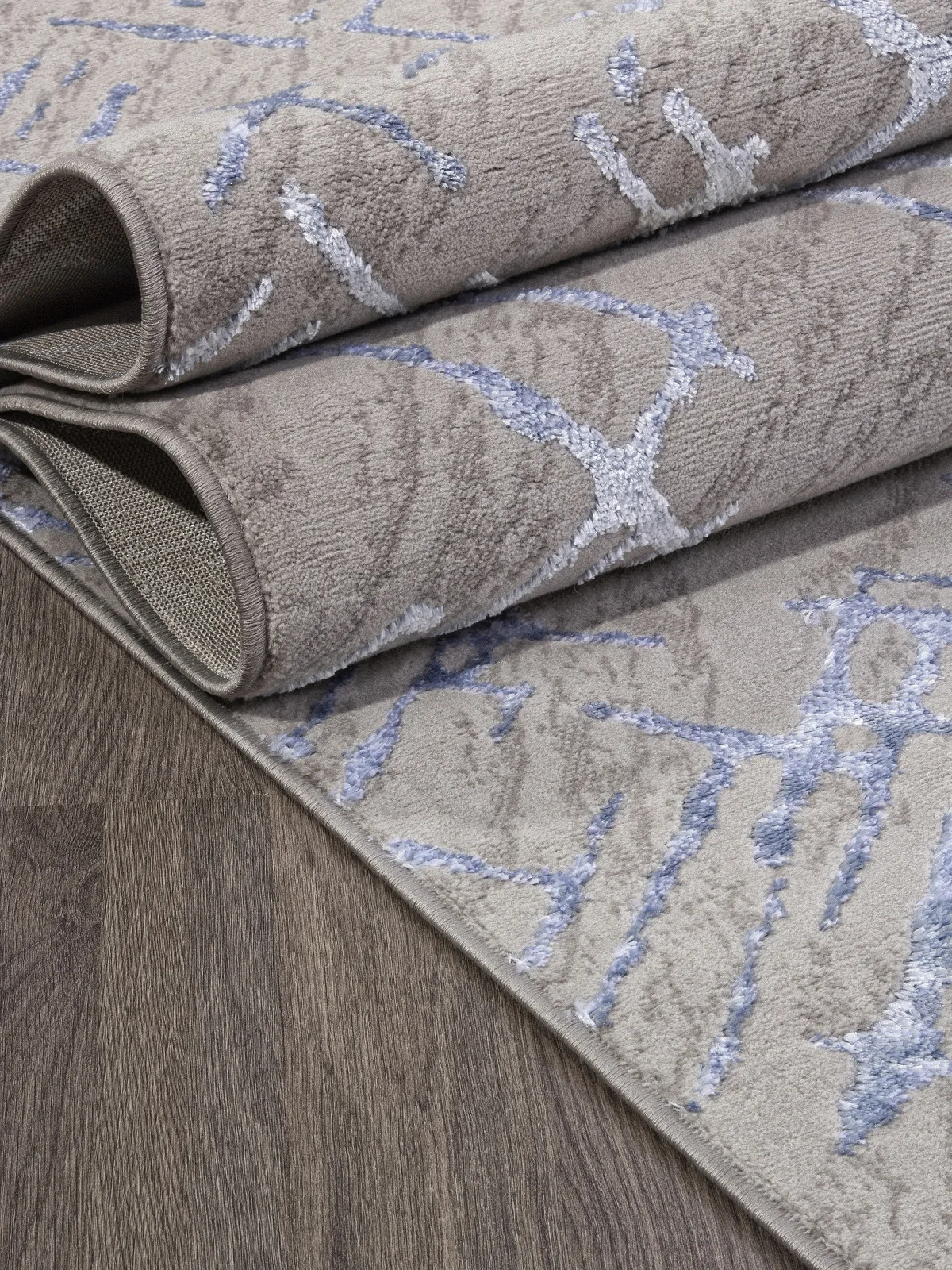 Современный ковер LIMAN F164 - GRAY-BLUE полиэстер Россия