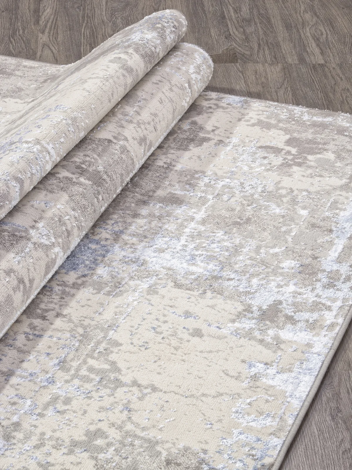 Современный ковер LIMAN F169 - CREAM-BLUE полиэстер Россия