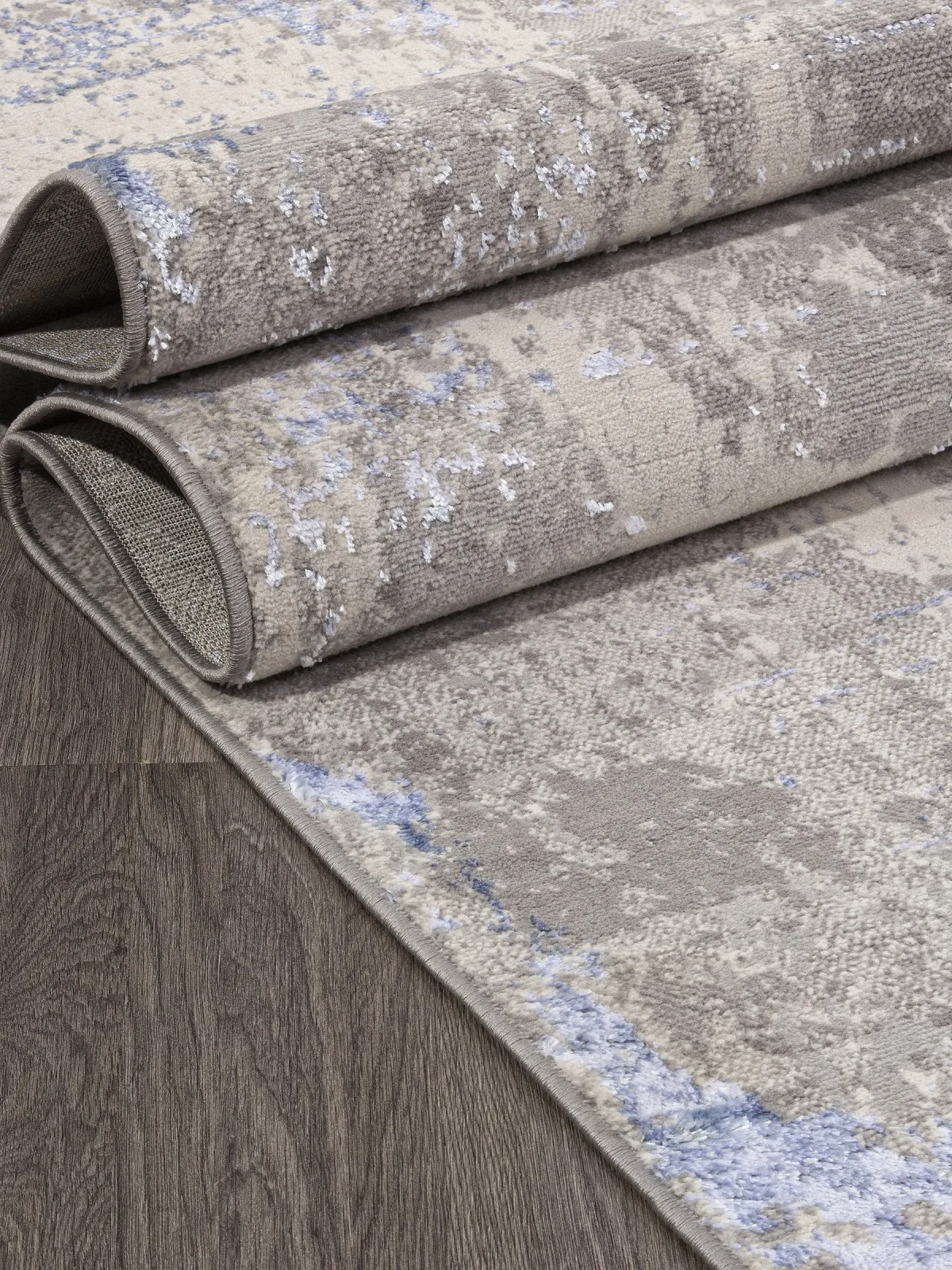 Современный ковер LIMAN F169 - CREAM-BLUE полиэстер Россия