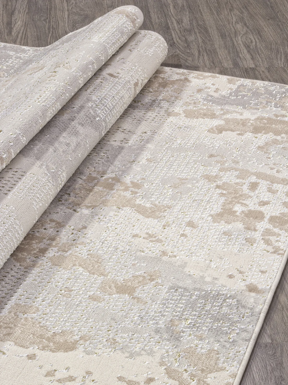 Современный ковер LIMAN F171 - CREAM-GREEN полиэстер Россия