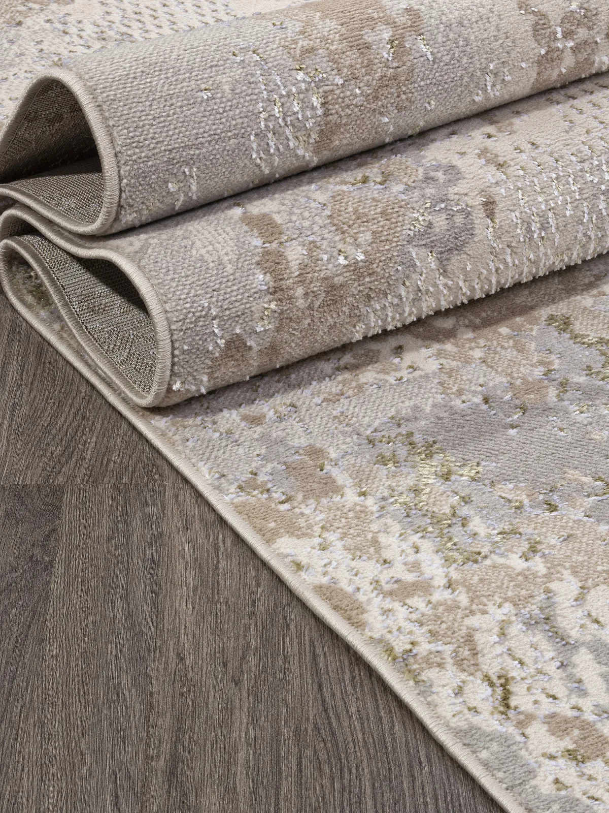 Современный ковер LIMAN F171 - CREAM-GREEN полиэстер Россия