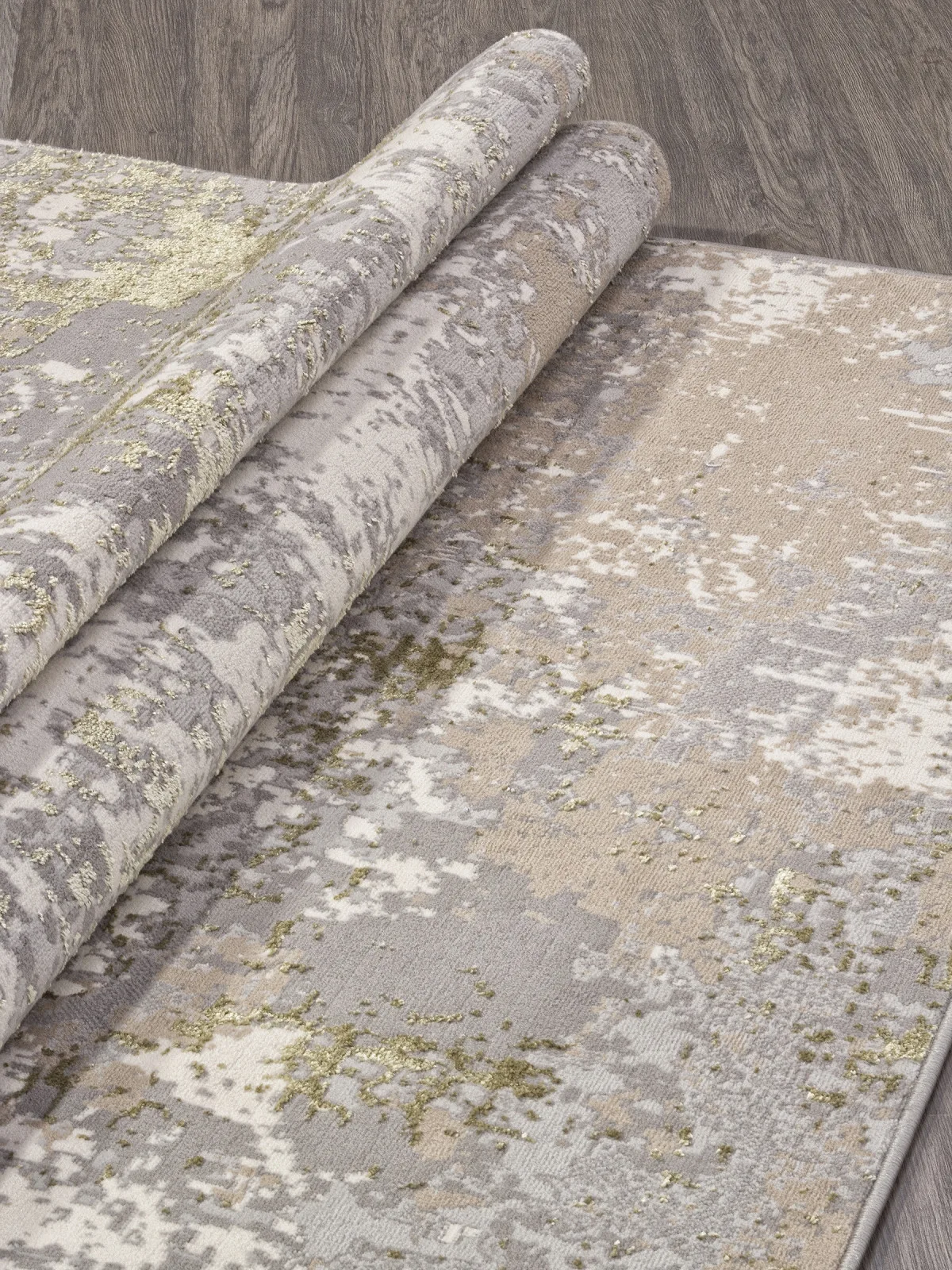 Современный ковер LIMAN F163 - CREAM-GREEN полиэстер Россия
