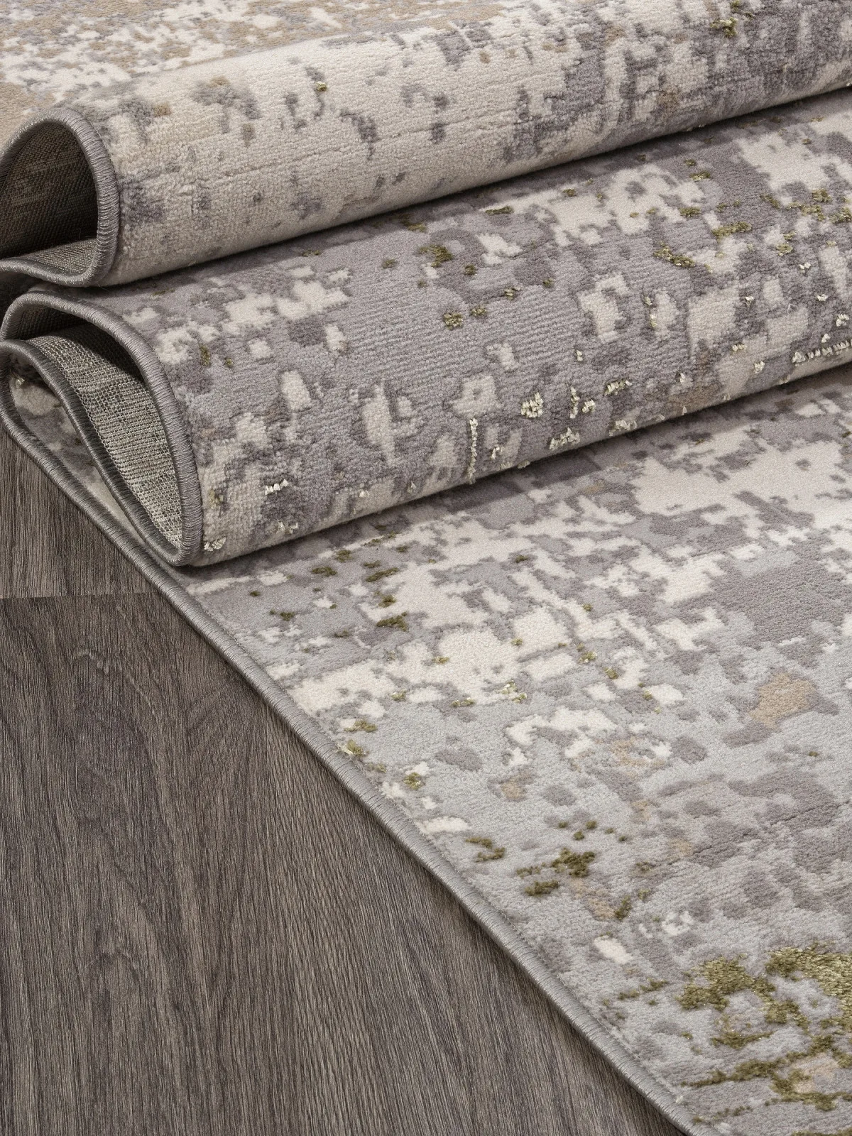 Современный ковер LIMAN F163 - CREAM-GREEN полиэстер Россия