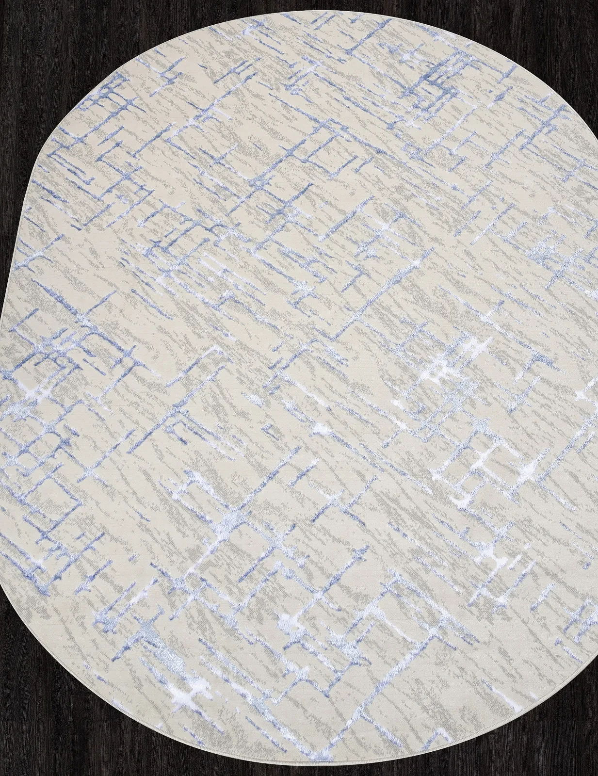 Современный ковер LIMAN F164 - CREAM-BLUE полиэстер Россия