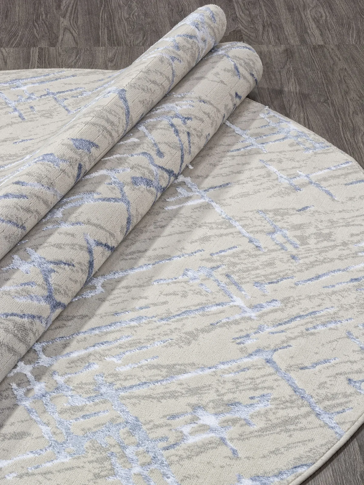 Современный ковер LIMAN F164 - CREAM-BLUE полиэстер Россия
