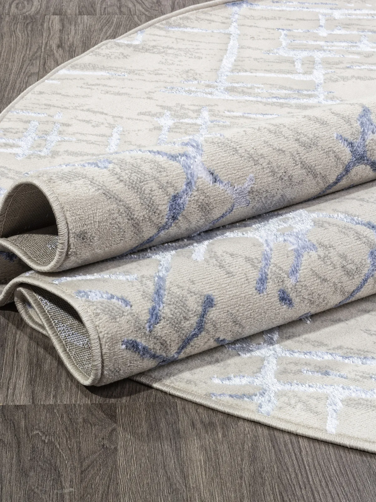 Современный ковер LIMAN F164 - CREAM-BLUE полиэстер Россия