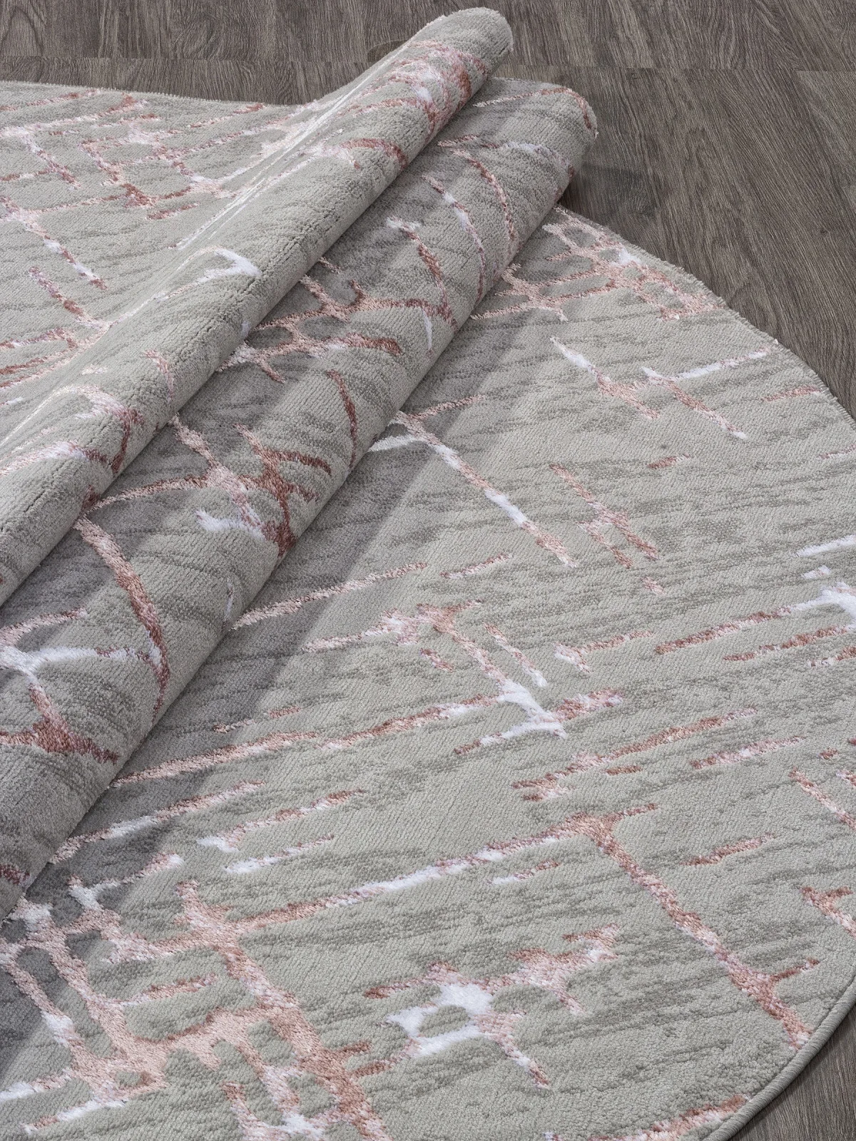 Современный ковер LIMAN F164 - GRAY-PINK полиэстер Россия