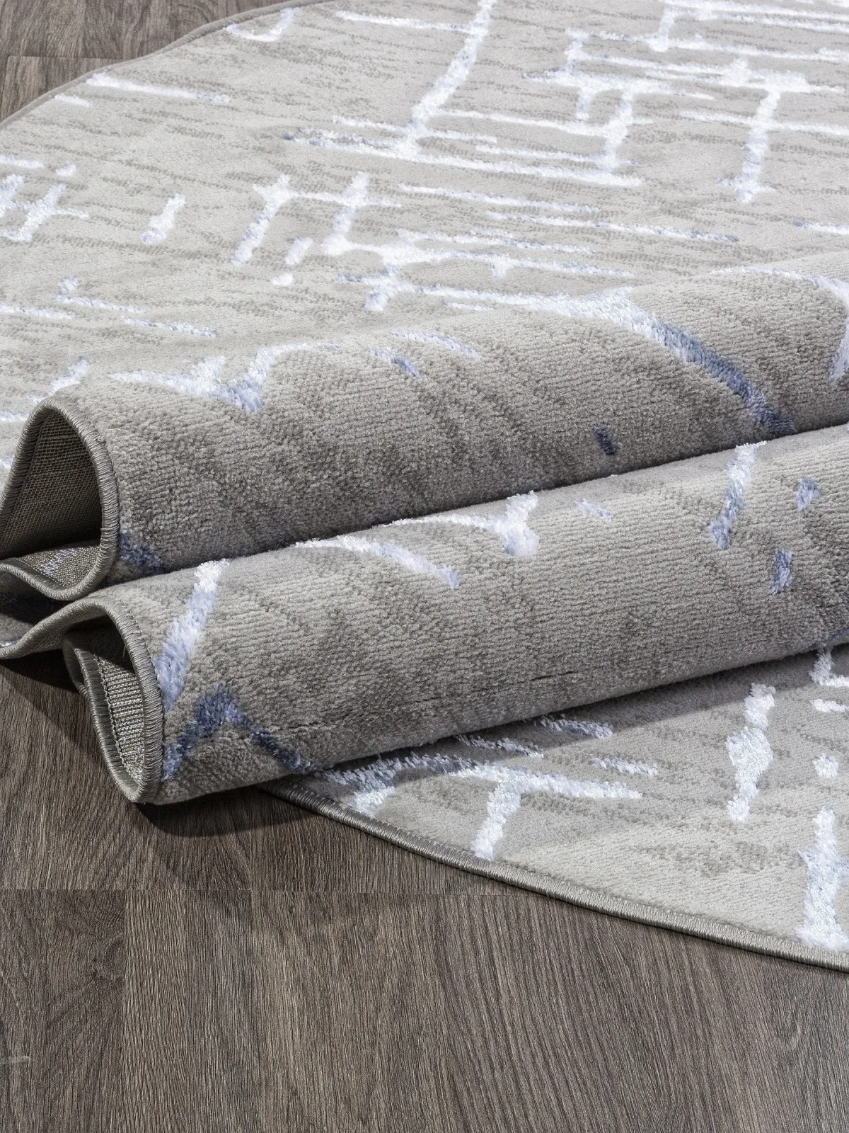Современный ковер LIMAN F164 - GRAY-BLUE полиэстер Россия