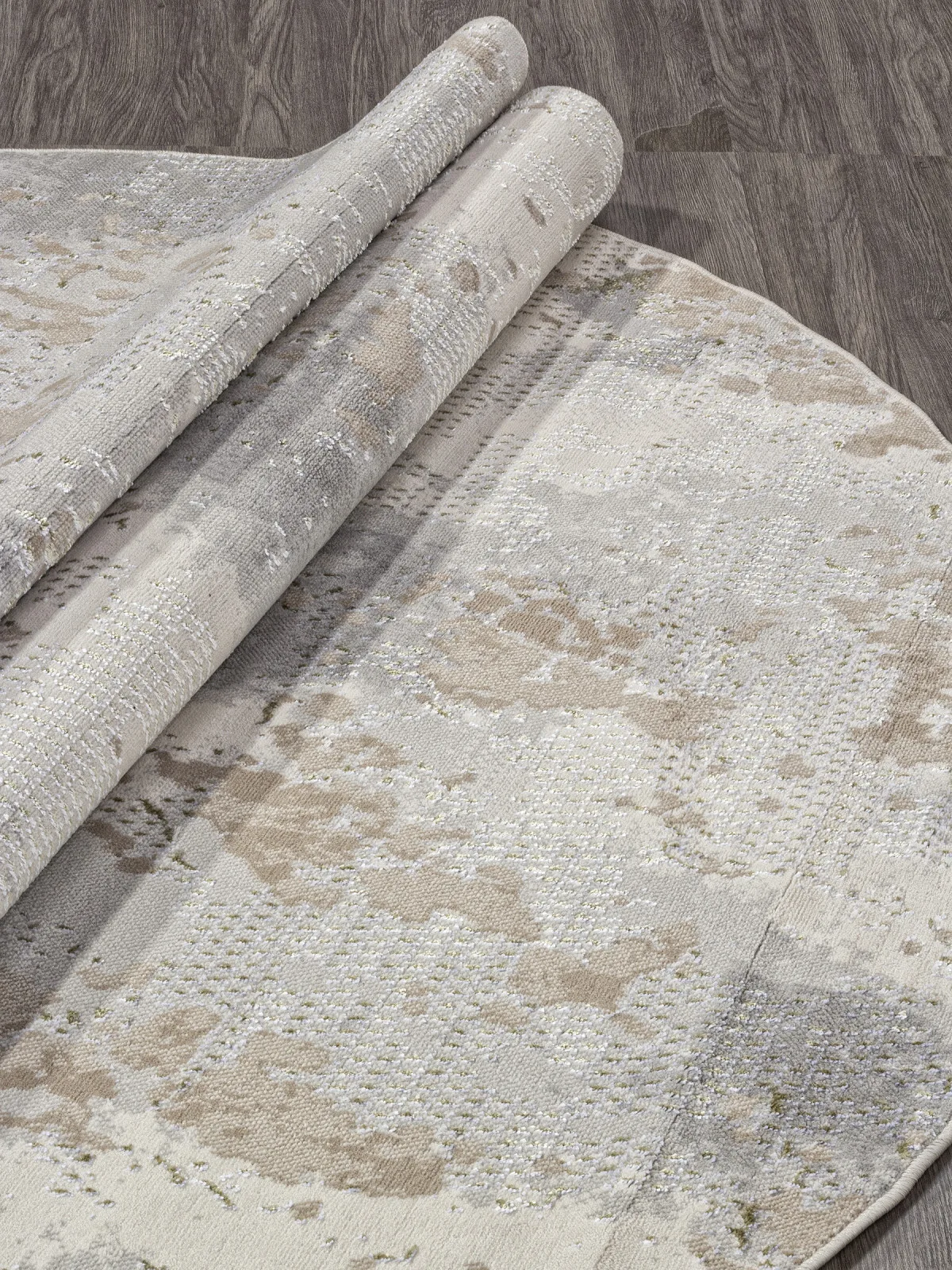 Современный ковер LIMAN F171 - CREAM-GREEN полиэстер Россия