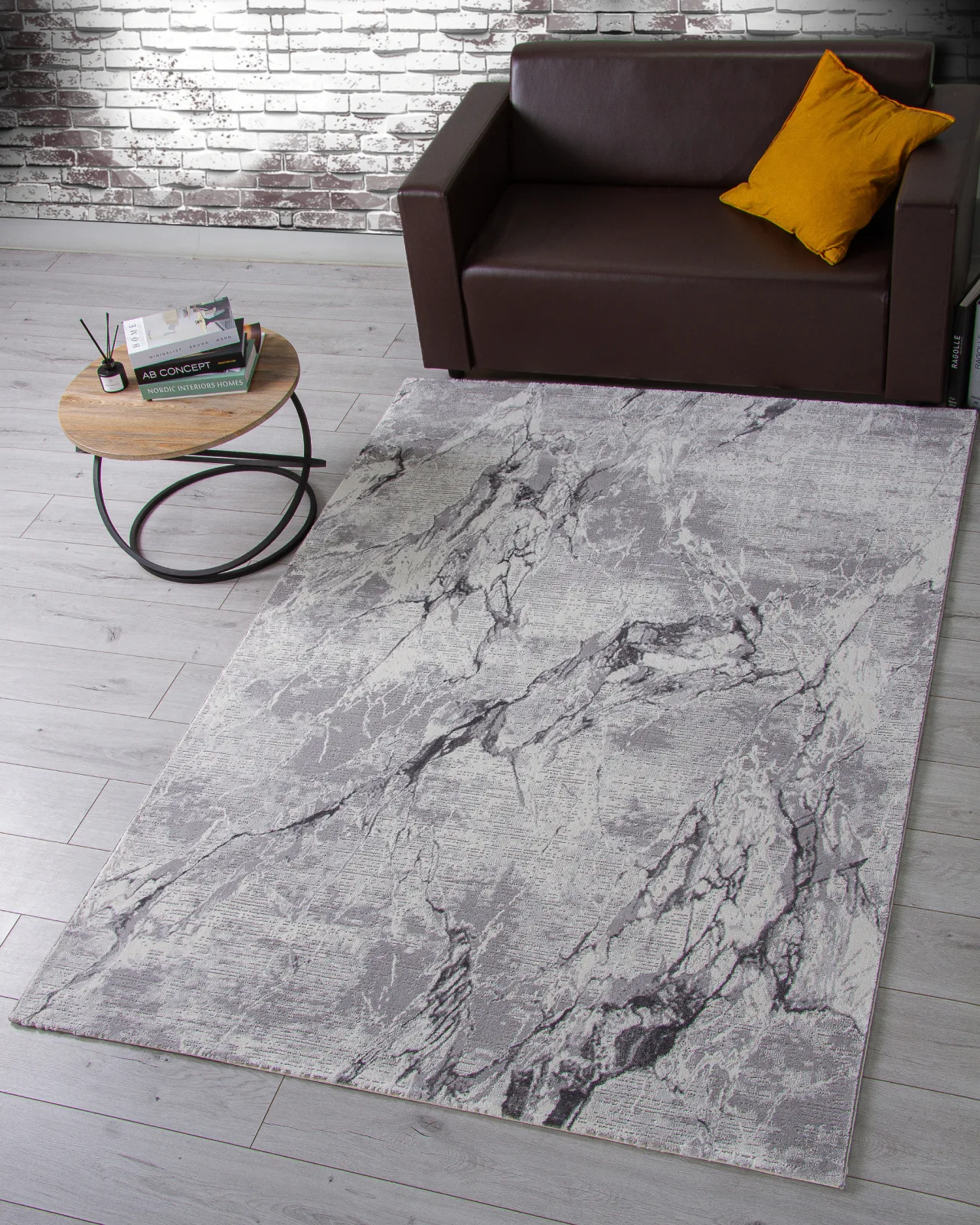 Современный ковер NENSI GL071G - GREY / GREY Heat-set Турция