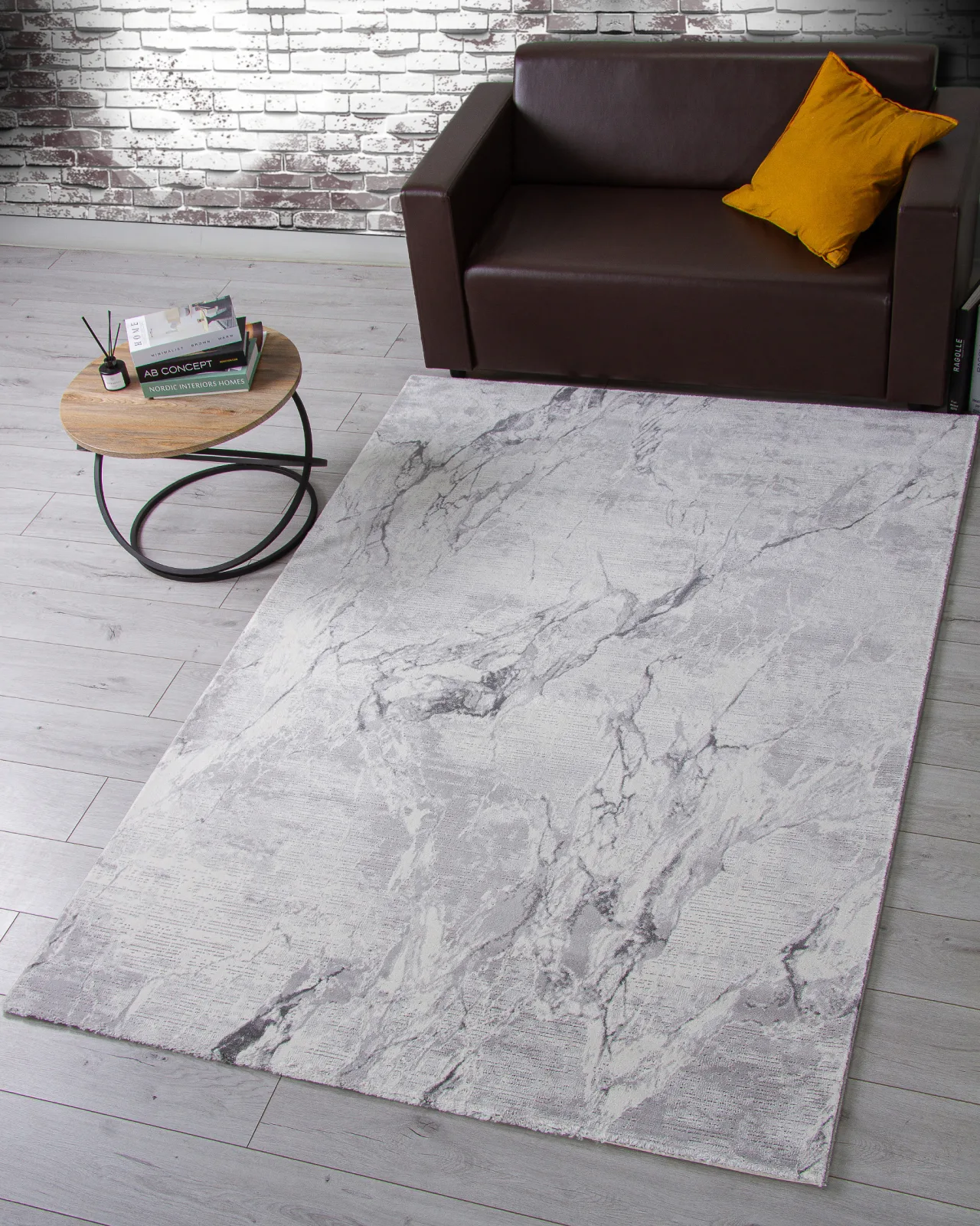 Современный ковер NENSI GL071G - GREY / GREY Heat-set Турция