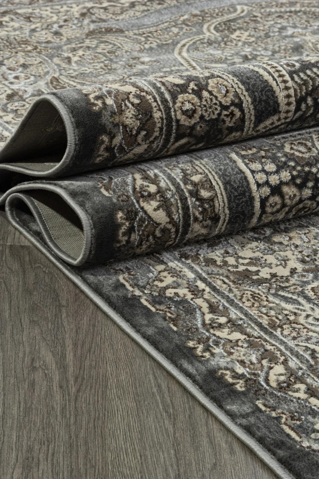 Классический ковер DOLCE D415 - DARK GRAY Heat-set Россия