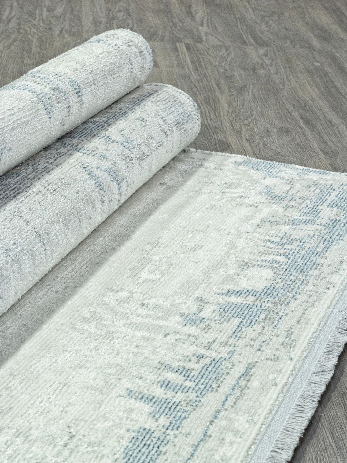 Современный ковер RUBI 27414A - CREAM / L.GREY фризе Турция