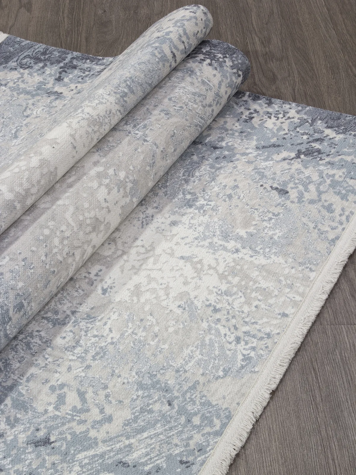 Современный ковер LOTUS AB189A - GREY / BLUE полиэстер Турция