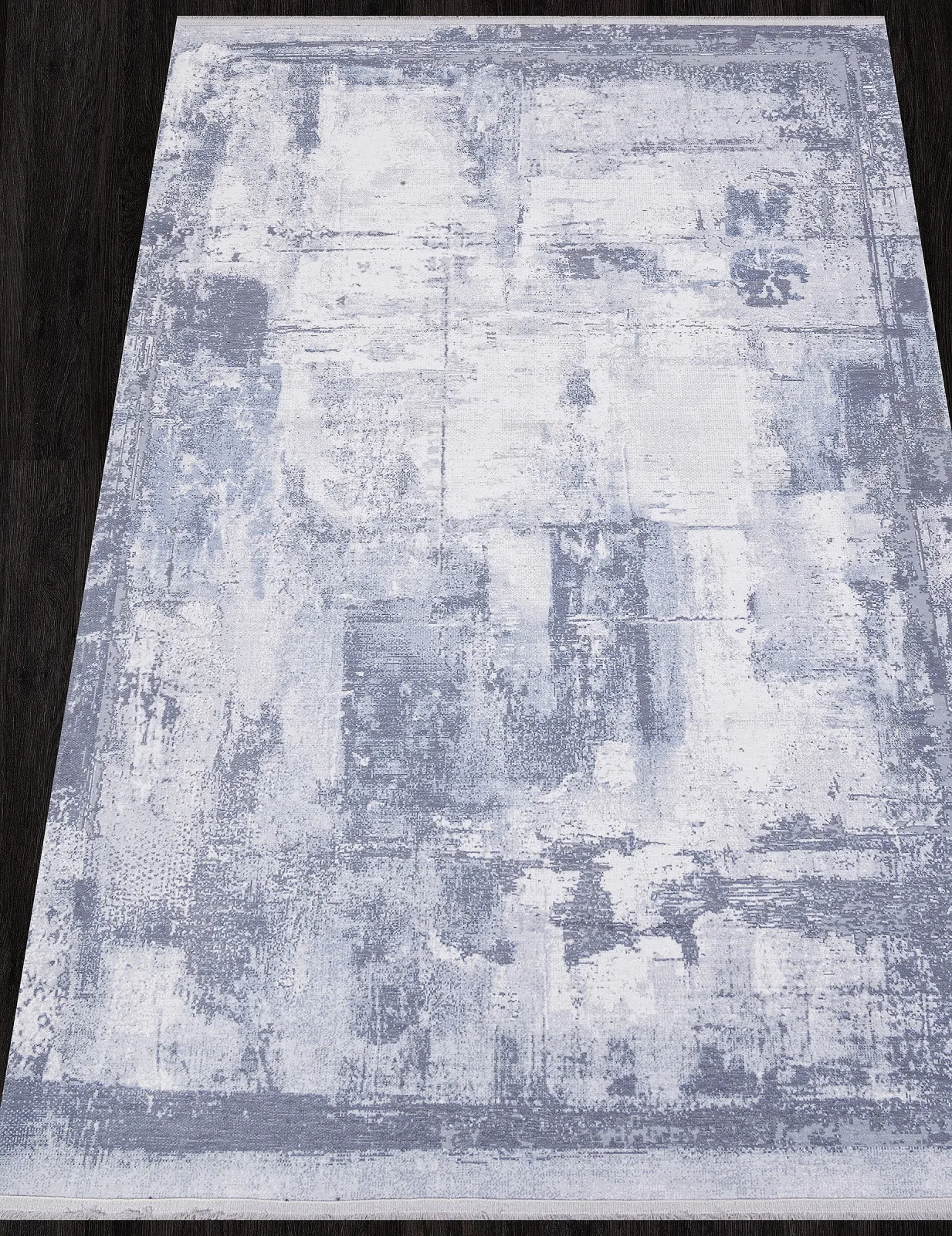 Современный ковер LOTUS AB074A - GREY / BLUE полиэстер Турция
