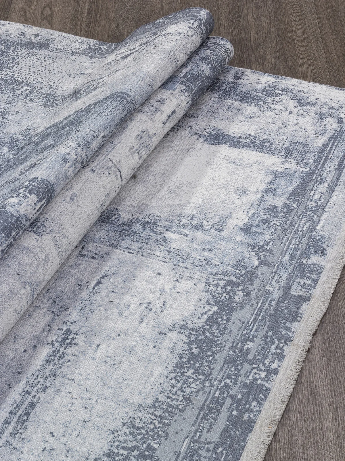 Современный ковер LOTUS AB074A - GREY / BLUE полиэстер Турция