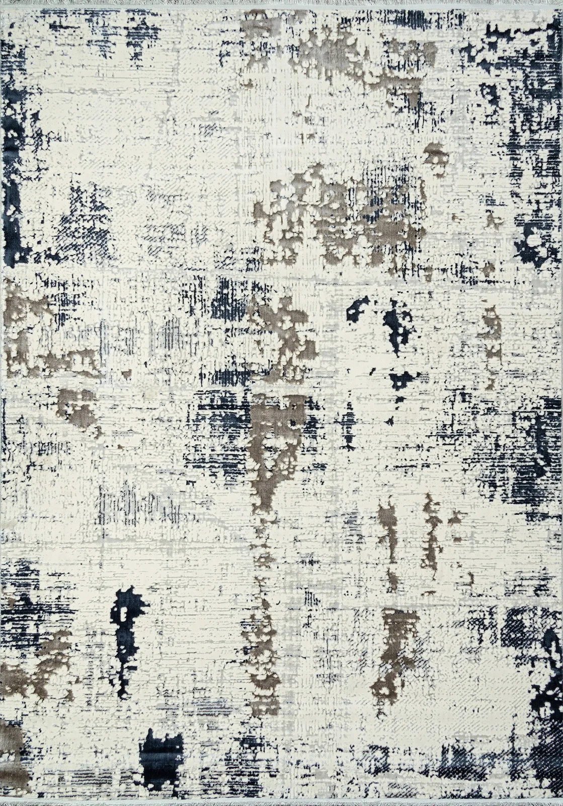 Современный ковер POMPEI N2023A - CREAM / D.BLUE Heat-set Турция