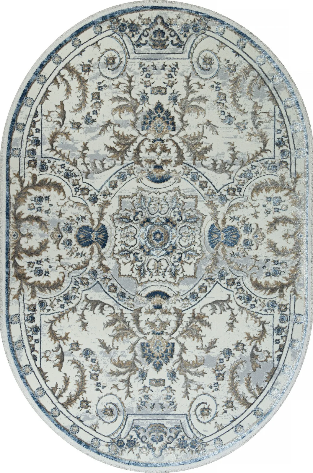 Классический ковер SAHARA 00765A - D.BLUE FDY / CREAM HB полиэстер Турция