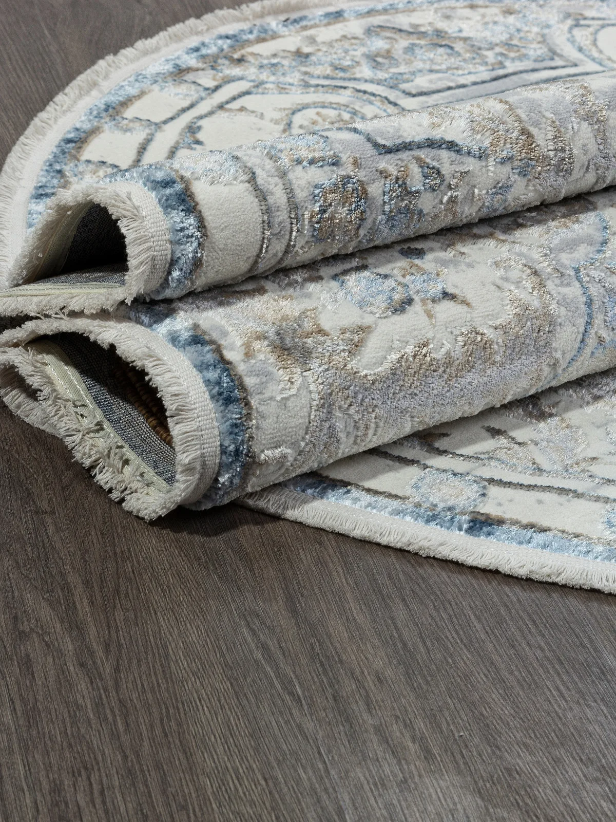Классический ковер SAHARA 00765A - D.BLUE FDY / CREAM HB полиэстер Турция