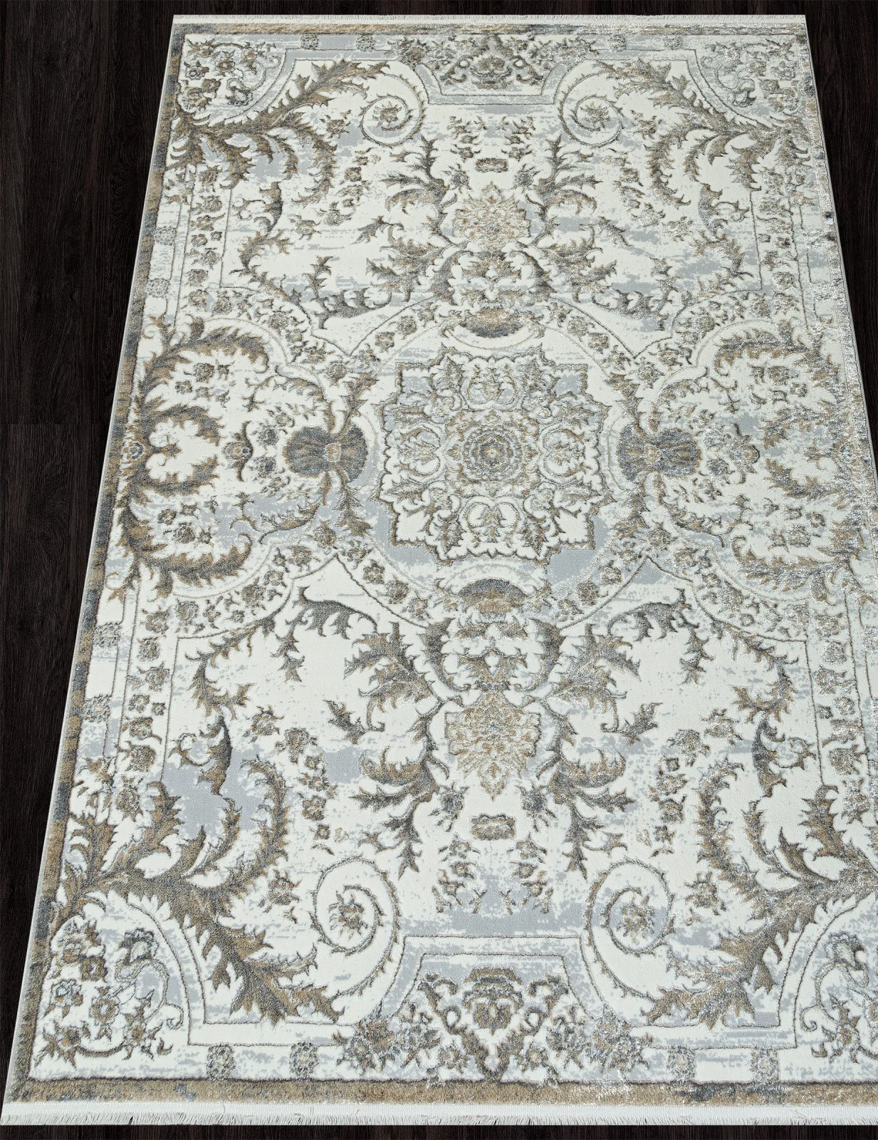 Классический ковер SAHARA 00765A - GREY FDY / CREAM HB полиэстер Турция