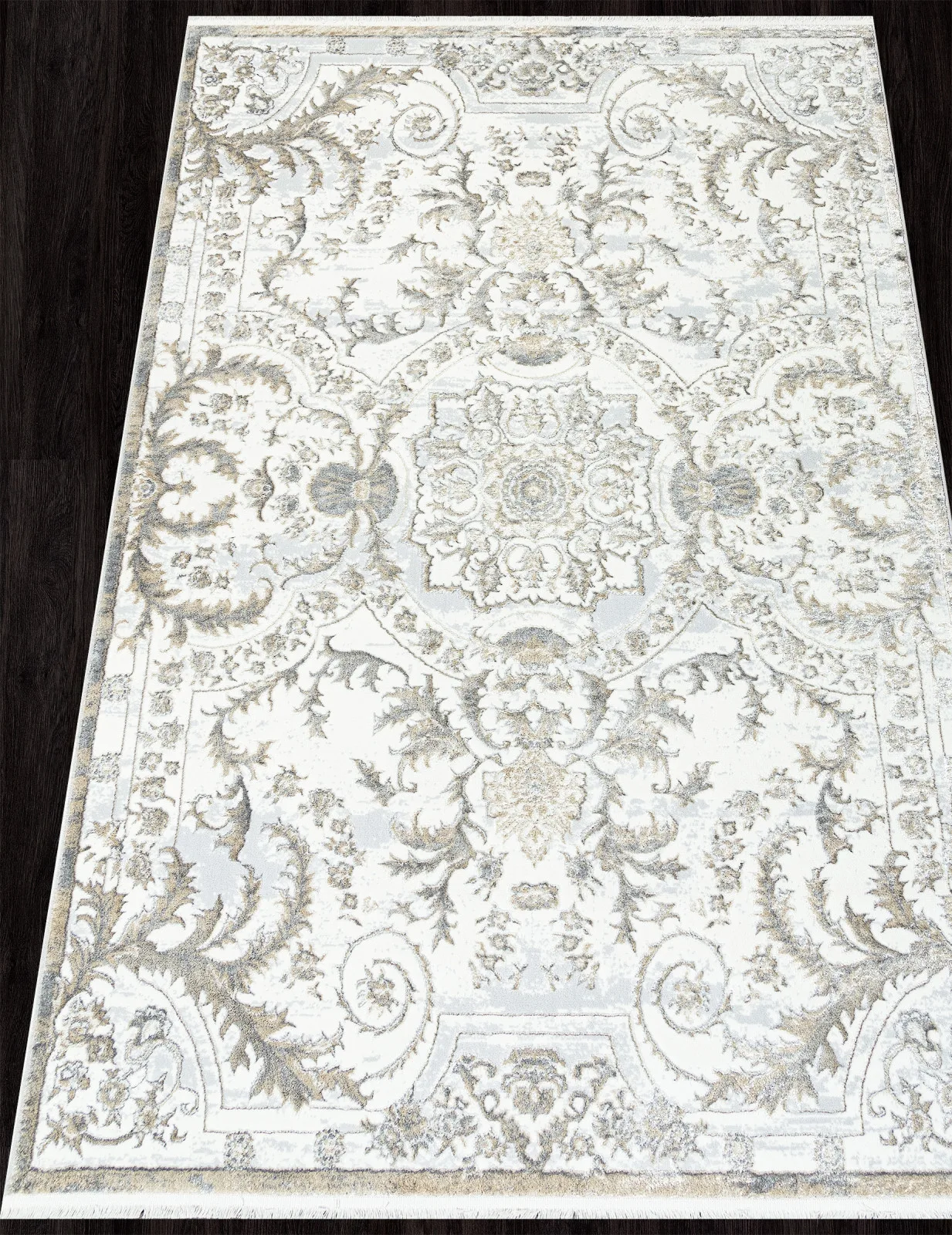 Классический ковер SAHARA 00765A - GREY FDY / CREAM HB полиэстер Турция