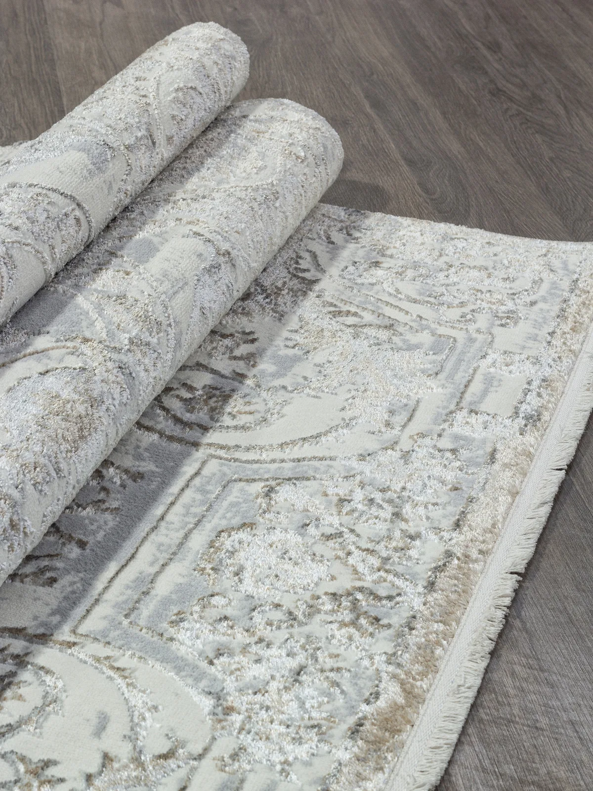 Классический ковер SAHARA 00765A - GREY FDY / CREAM HB полиэстер Турция
