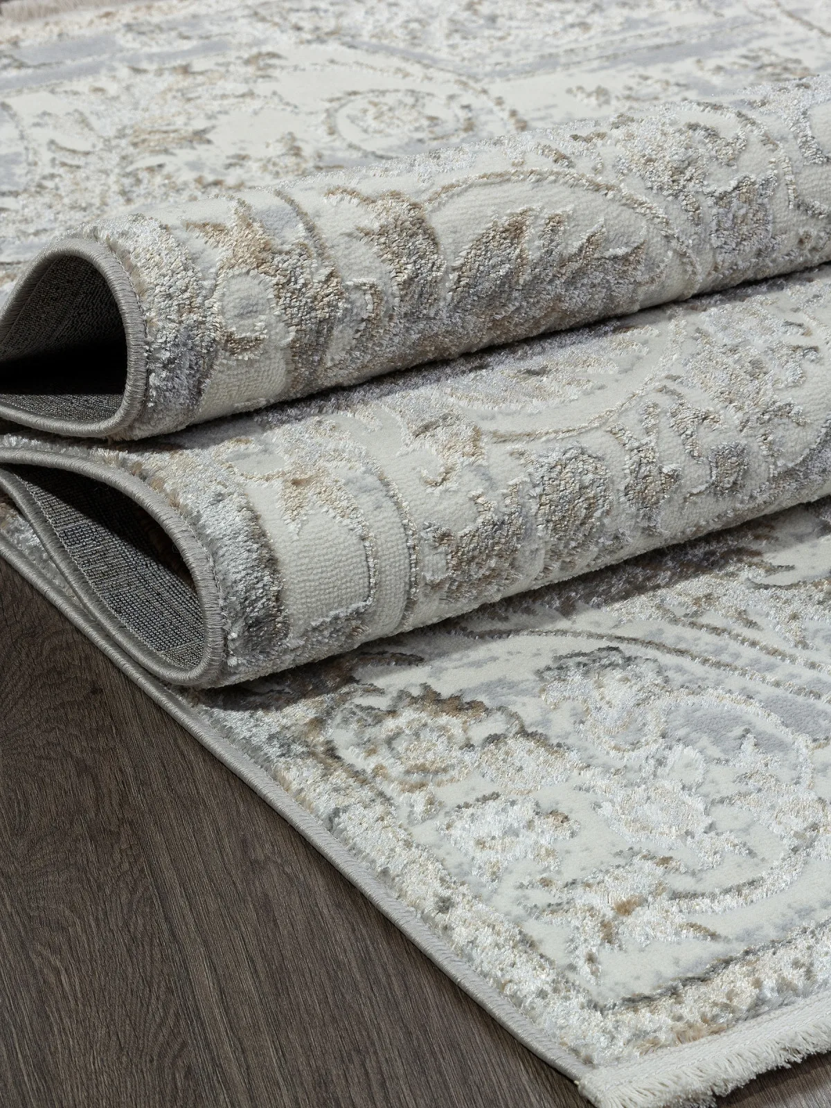 Классический ковер SAHARA 00765A - GREY FDY / CREAM HB полиэстер Турция